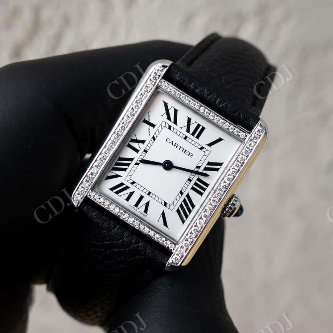 Cartier Custom Diamond Quartz Movement Watch  customdiamjewel   