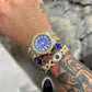 Roman Blue Dial Rolex Hip Hop Diamond Wrist Watch hip hop jewelry CustomDiamJewel   