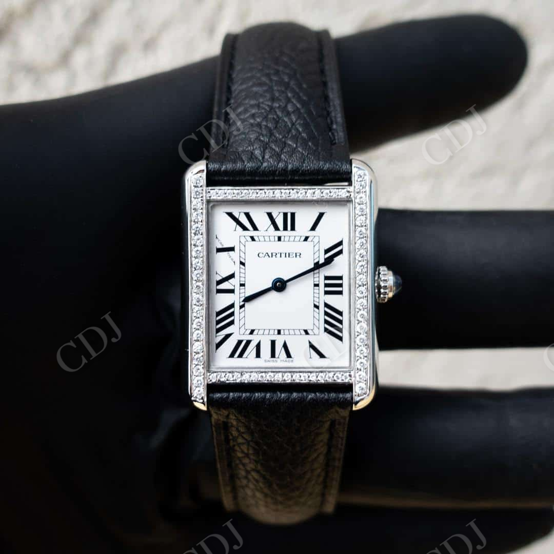 Cartier Custom Diamond Quartz Movement Watch  customdiamjewel   