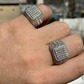 Round Diamond Icy Square Cluster Hip Hop Ring  customdiamjewel   