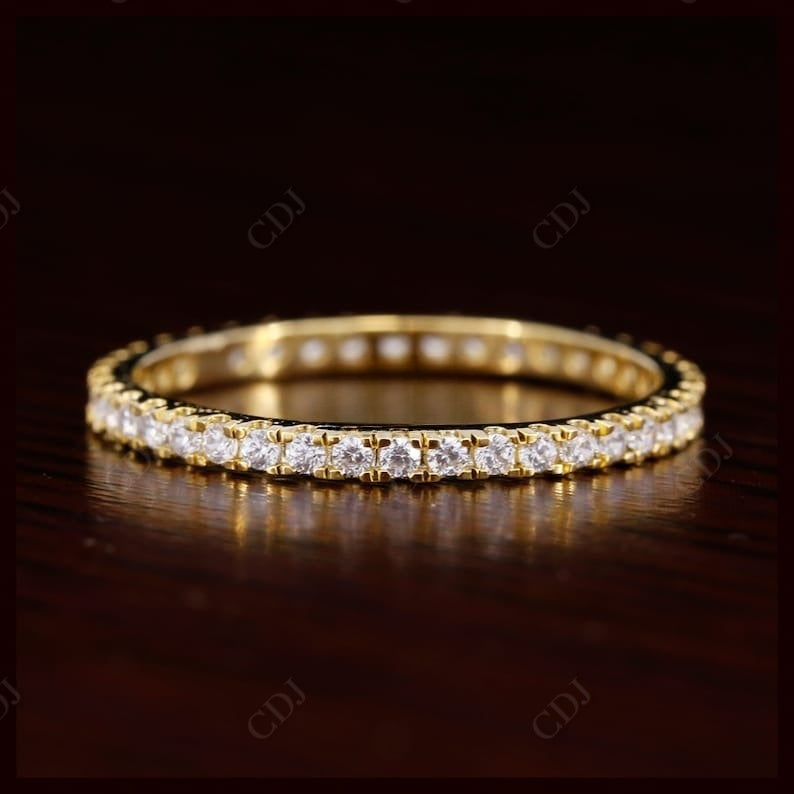 Round Cut Real Diamond Full Eternity Wedding Ring  customdiamjewel   