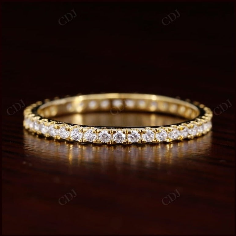 0.40CTW Round Cut Lab Grown Diamond Wedding Band  customdiamjewel 10KT Yellow Gold VVS-EF