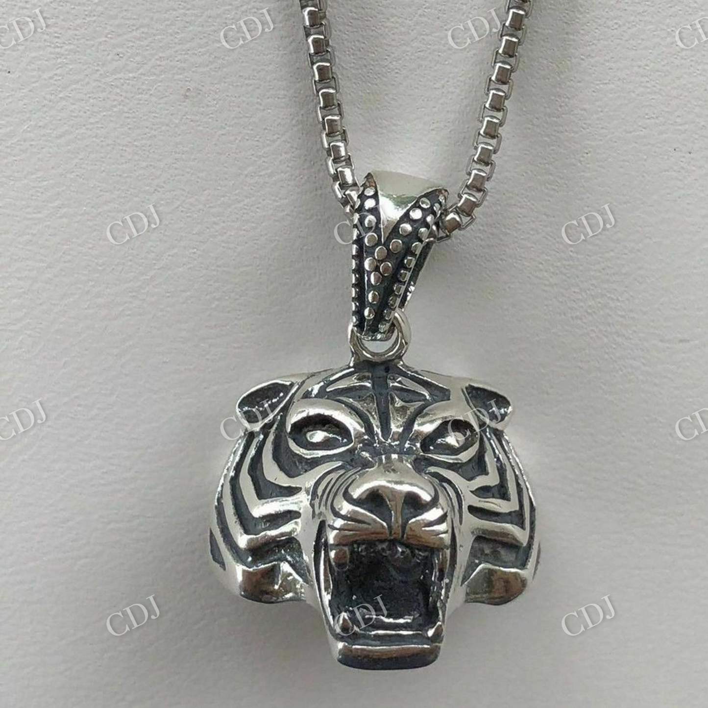 925 Sterling Silver 3D Tiger Cheetah Women’s Men’s Pendant  customdiamjewel   