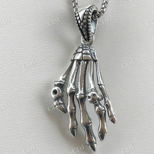 Skeleton Hand Skull Mens Biker Goth Pendant  customdiamjewel   