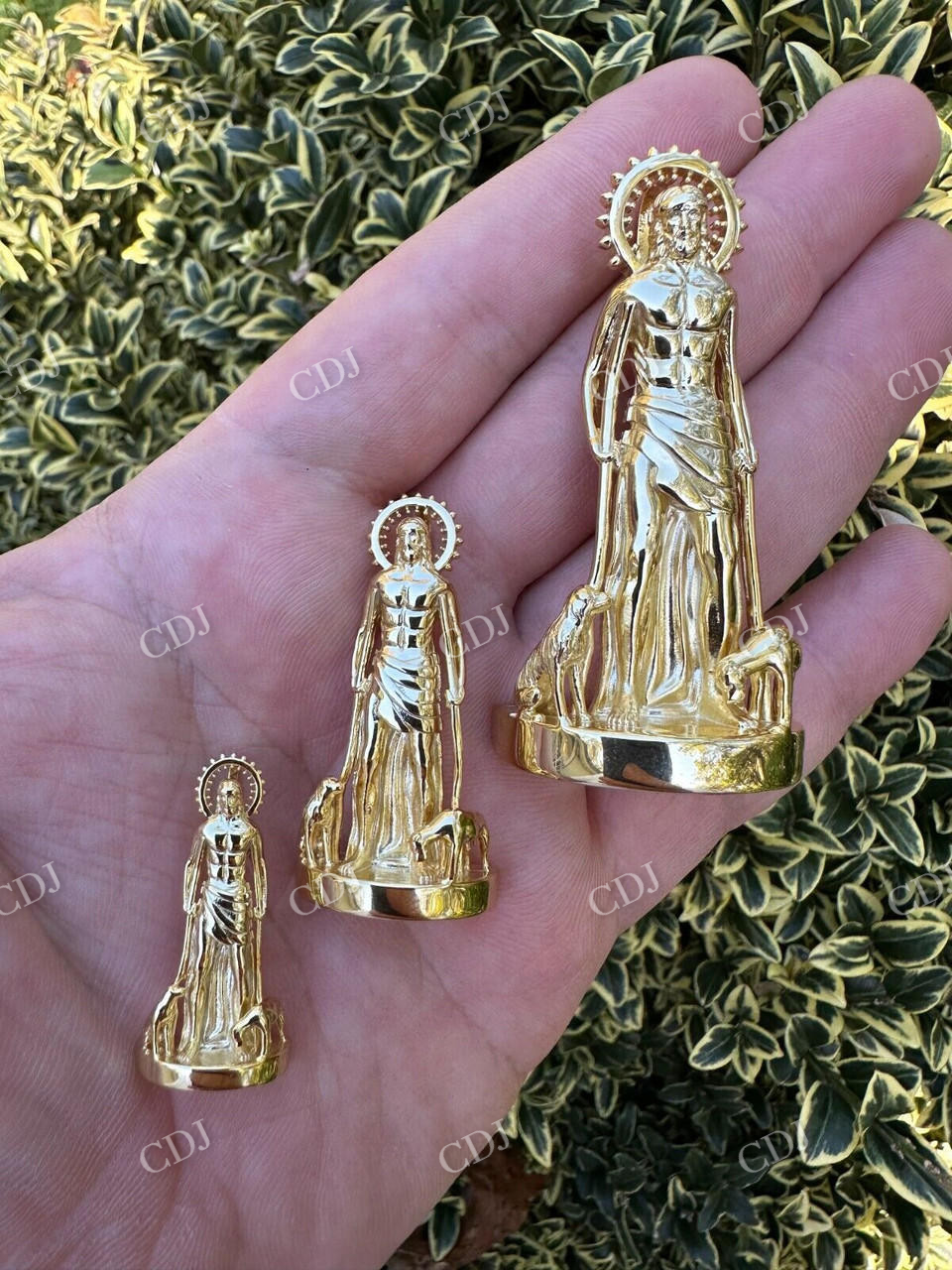 14K Gold Saint St Lazarus Pendant For Men  customdiamjewel   