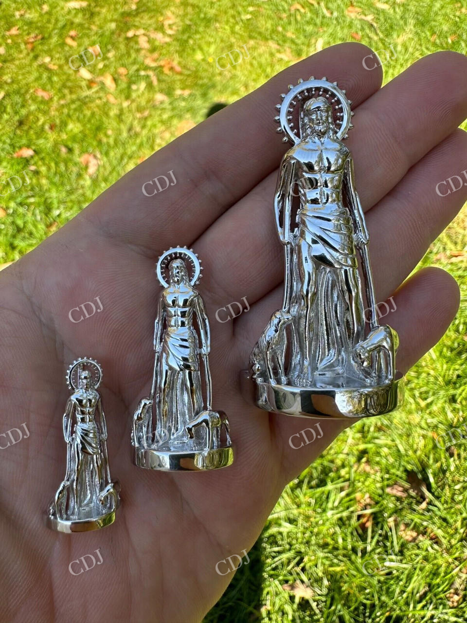 Solid 925 Silver Plain San Lazaro Pendant For Men  customdiamjewel   