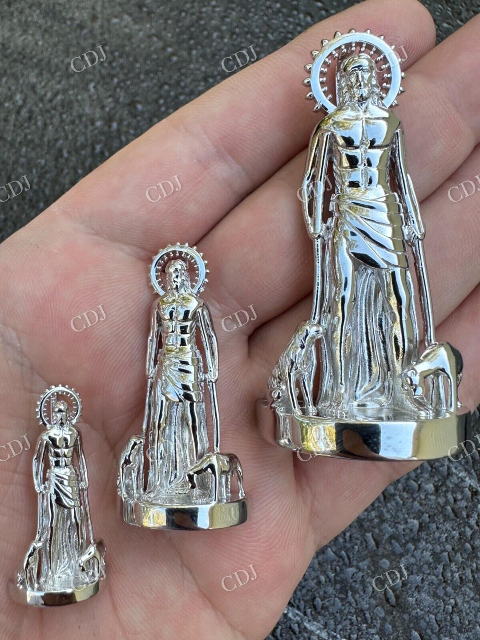 Solid 925 Silver Plain San Lazaro Pendant For Men  customdiamjewel   