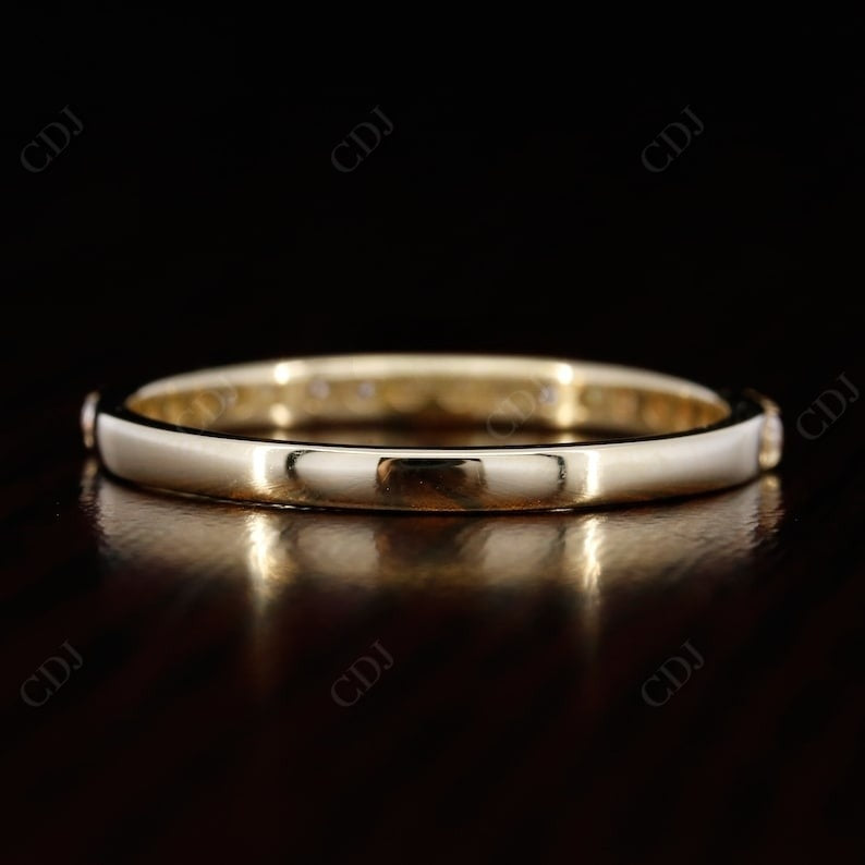 Simple Round Shape Diamond Half Eternity Wedding Band  customdiamjewel   