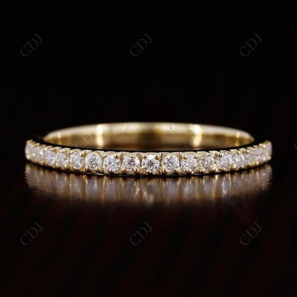 Simple Round Shape Diamond Half Eternity Wedding Band  customdiamjewel Sterling Silver Yellow Gold VVS-EF H