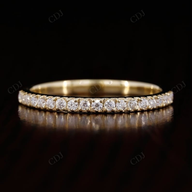 Woman Half Eternity 0.25CTW Lab grown Wedding Band  customdiamjewel 10KT Yellow Gold VVS-EF