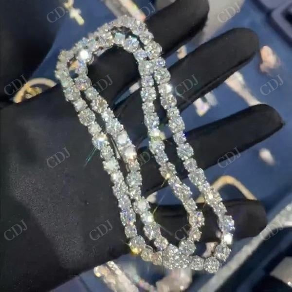 Diamond Iced Out Custom Tennis Chain  CustomDiamJewel   