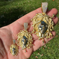 14K Gold Iced Medusa Head Diamond Pendant  customdiamjewel   