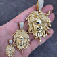 14K Gold Iced Medusa Head Diamond Pendant  customdiamjewel   