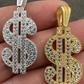 925 Silver Iced Dollar $ Sign Money Hip Hop Diamond Pendant  customdiamjewel   