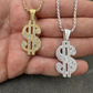 925 Silver Iced Dollar $ Sign Money Hip Hop Diamond Pendant  customdiamjewel   