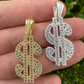 925 Silver Iced Dollar $ Sign Money Hip Hop Diamond Pendant  customdiamjewel   