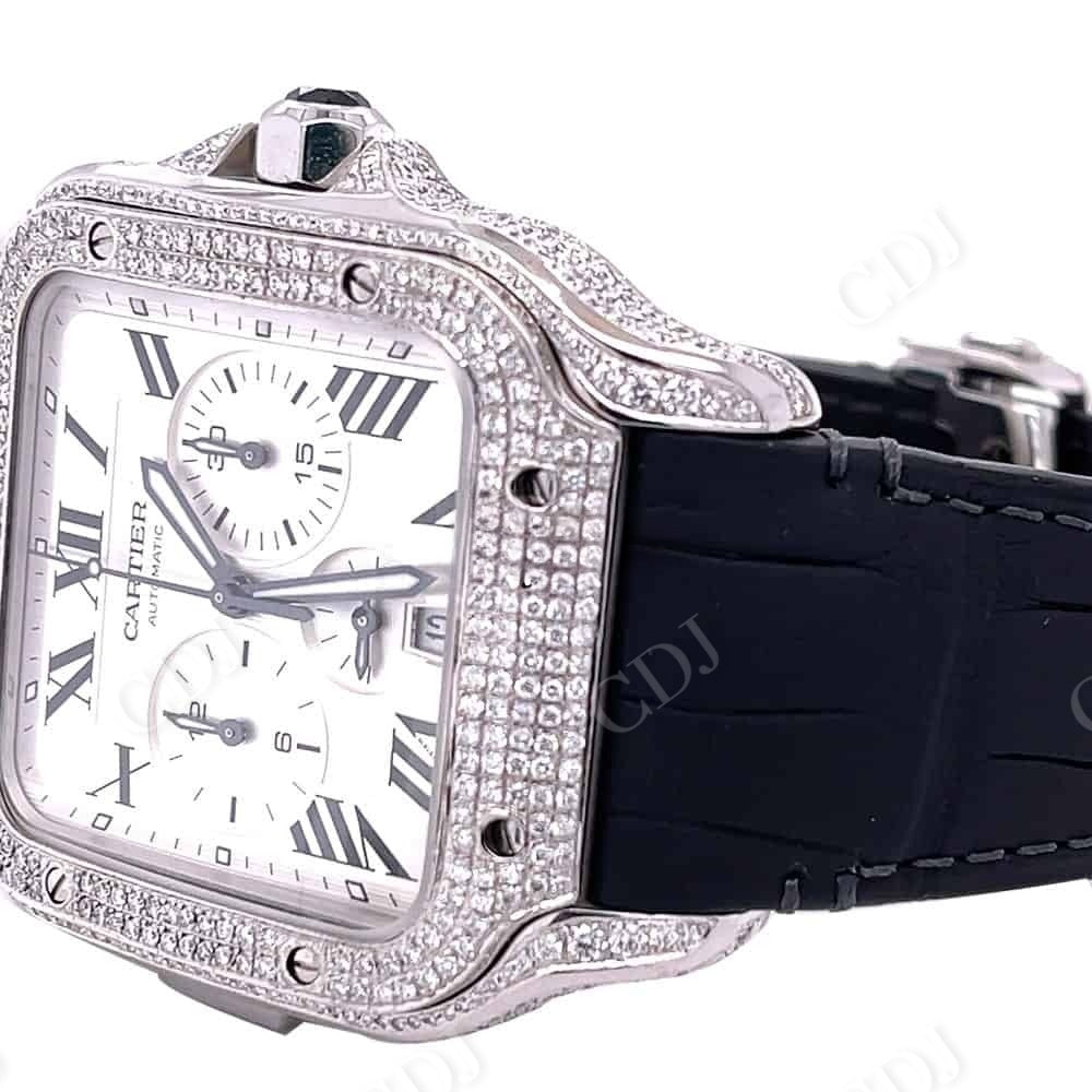 Cartier Automatic Movement Diamond Custom Watch  customdiamjewel   