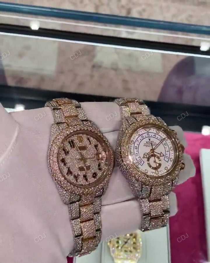 Full Iced Out Jubilee Diamond Studded Luxury Watches hip hop jewelry customdiamjewel   