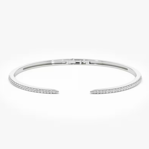 14k Gold Cuff Natural Diamond Bangle Type Bracelet  customdiamjewel 10 KT Solid Gold White Gold VVS-EF