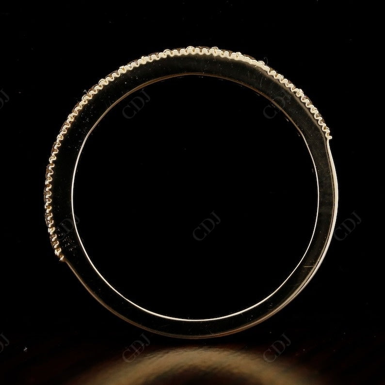 Art Deco Round Cut Natural Diamond Eternity Milgrain Wedding Band  customdiamjewel   