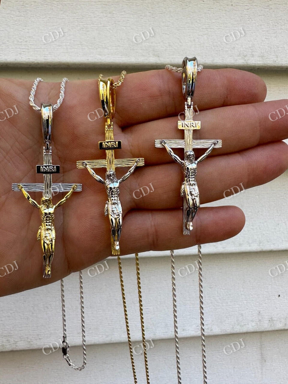 Solid 925 Silver Cross Jesus Piece Crucifix Pendant  customdiamjewel   