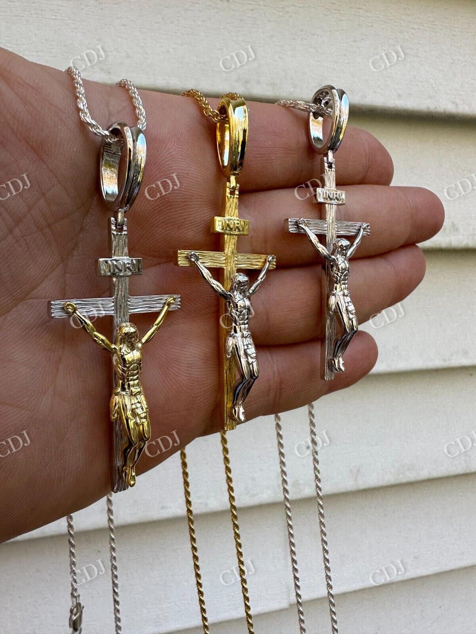 Solid 925 Silver Cross Jesus Piece Crucifix Pendant  customdiamjewel   