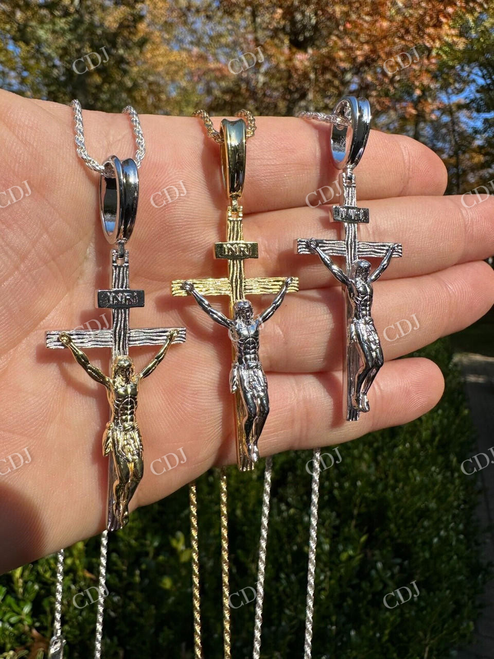 Solid 925 Silver Cross Jesus Piece Crucifix Pendant  customdiamjewel   