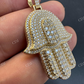 10K Gold Hamsa Hand Iced Diamond Pendant  customdiamjewel   