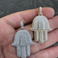 10K Gold Hamsa Hand Iced Diamond Pendant  customdiamjewel   