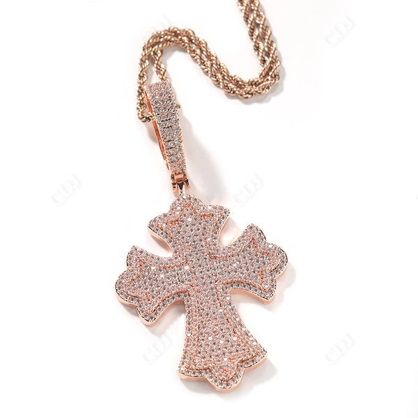 Moissanite Cross Diamond Hip Hop Pendant  CustomDiamJewel   