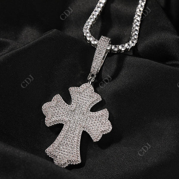 Moissanite Cross Diamond Hip Hop Pendant  CustomDiamJewel   