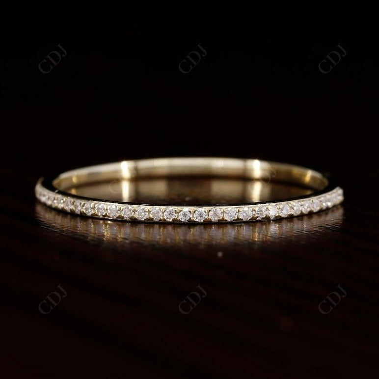 Unique Natural Diamond Half Eternity Thin Wedding Ring  customdiamjewel Sterling Silver Yellow Gold VVS-EF