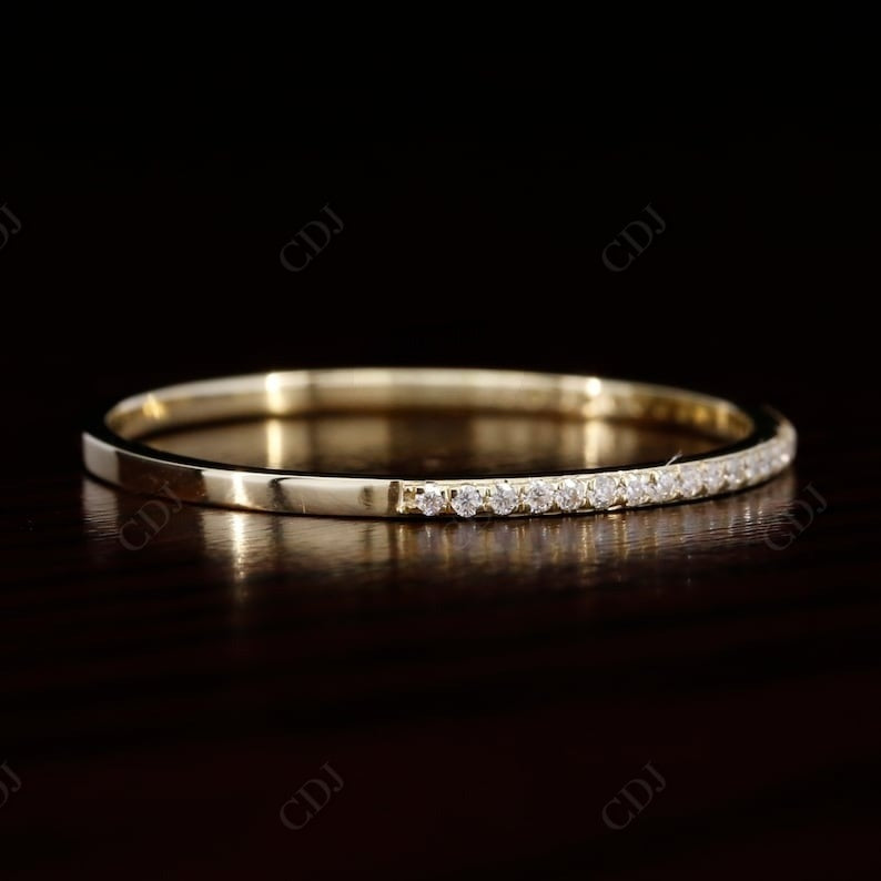 Unique Natural Diamond Half Eternity Thin Wedding Ring  customdiamjewel   