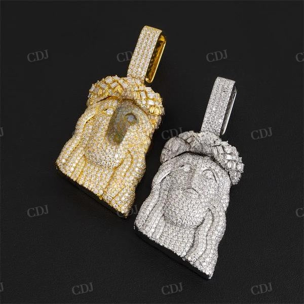 Hip Hop Rapper Iced Out Diamond Jesus Pendant  customdiamjewel   