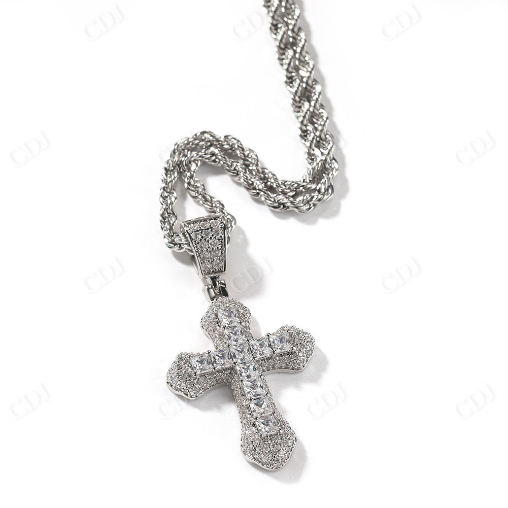 Moissanite Diamond Iced Out Custom Cross Pendant  CustomDiamJewel   