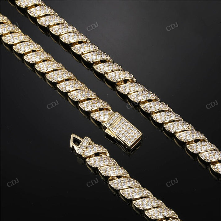 Sterling Silver 8mm Twist Diamond Chain hip hop jewelry CustomDiamJewel