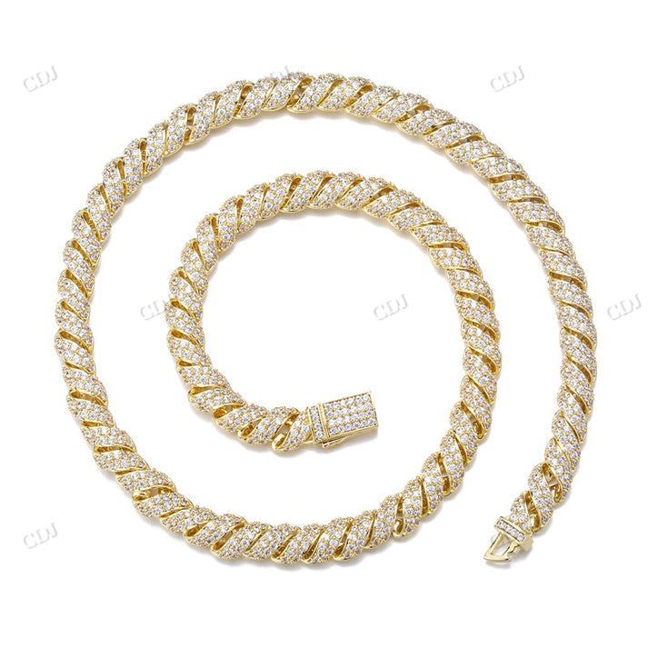 Sterling Silver 8mm Twist Diamond Chain hip hop jewelry CustomDiamJewel