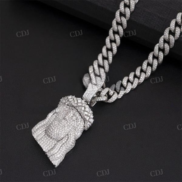 Hip Hop Rapper Iced Out Diamond Jesus Pendant  customdiamjewel   