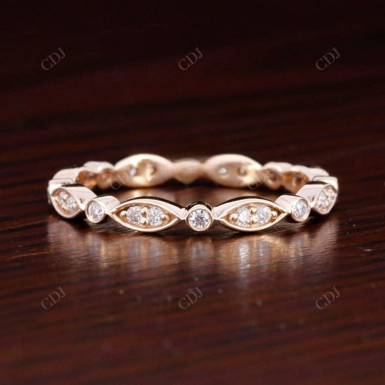 Round Cut Natural Diamond Full Eternity Matching Wedding Band  customdiamjewel Sterling Silver Rose Gold VVS-EF