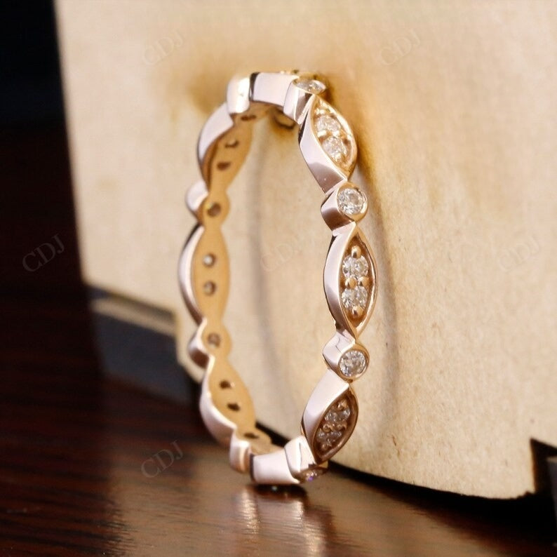 Round Shaped 0.25CTW Lab Grown Diamond Wedding Band  customdiamjewel   