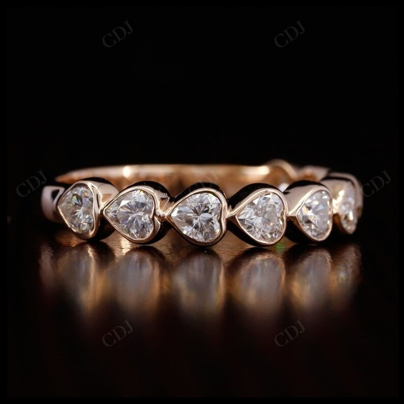 Bezel Setting Eternity 2.7CTW Heart Cut Lab Grown Diamond Wedding Band  customdiamjewel   