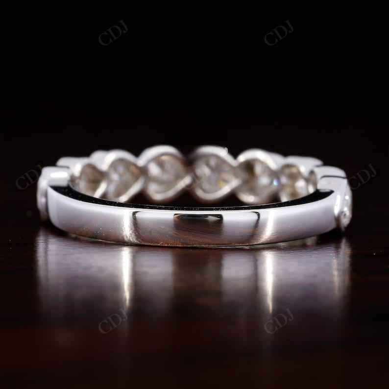 Bezel Setting Eternity 2.7CTW Heart Cut Lab Grown Diamond Wedding Band  customdiamjewel   