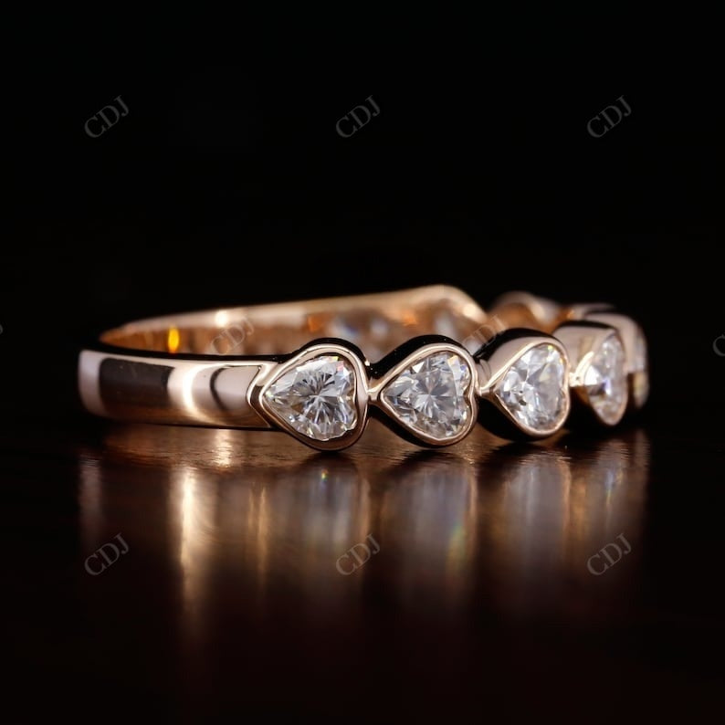 Heart Shape Natural Diamond Half Eternity Wedding Band  customdiamjewel   