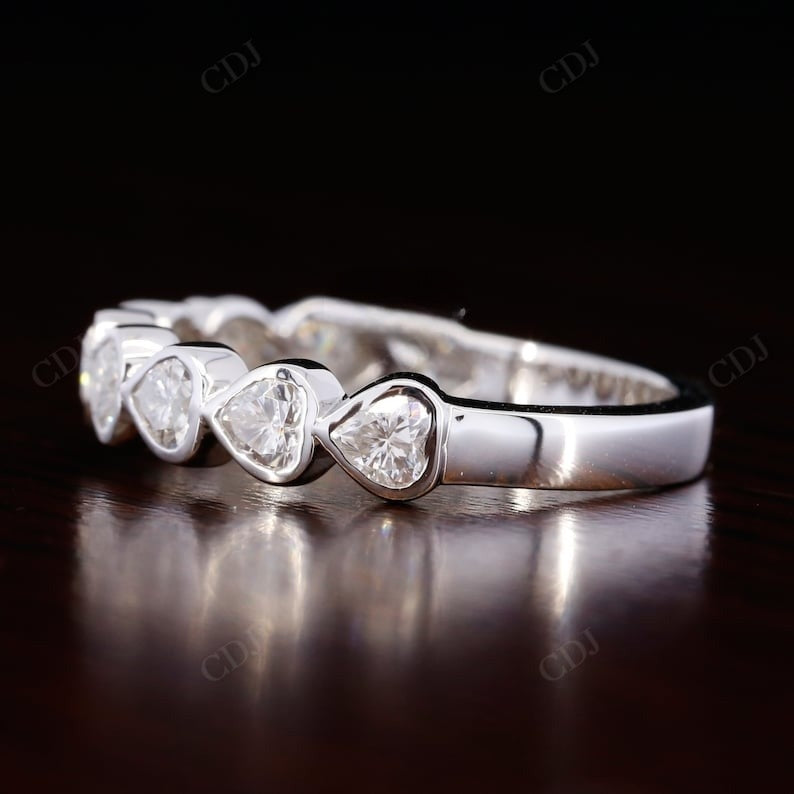 Bezel Setting Eternity 2.7CTW Heart Cut Lab Grown Diamond Wedding Band  customdiamjewel   