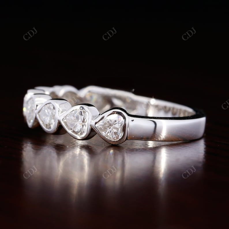 Heart Shape Natural Diamond Half Eternity Wedding Band  customdiamjewel   