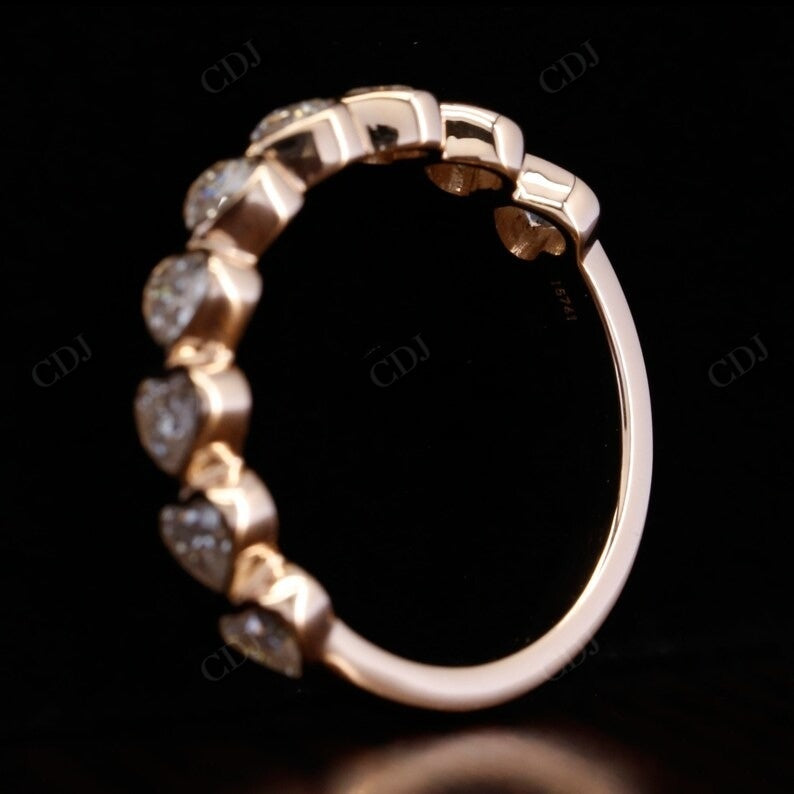 Bezel Setting Eternity 2.7CTW Heart Cut Lab Grown Diamond Wedding Band  customdiamjewel   