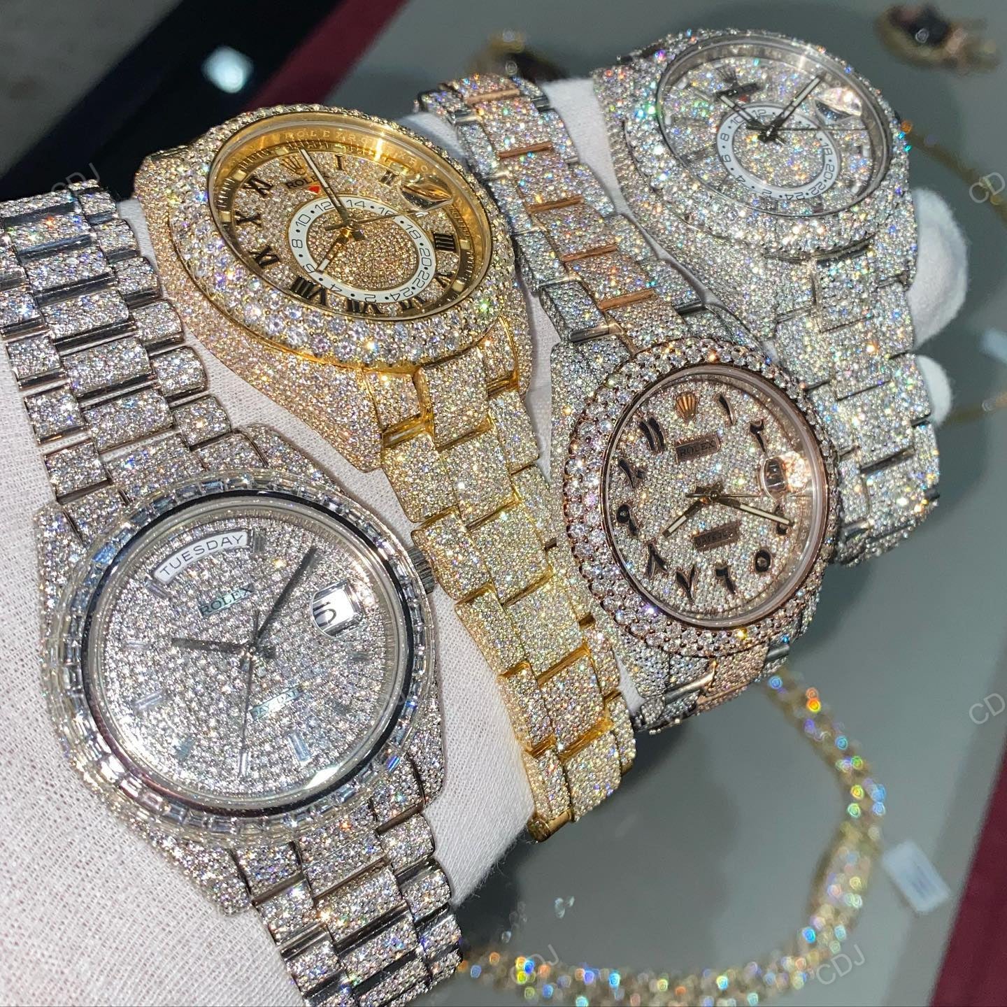 Full Iced Out Diamond Studded Luxury Jubilee Watches hip hop jewelry CustomDiamJewel   