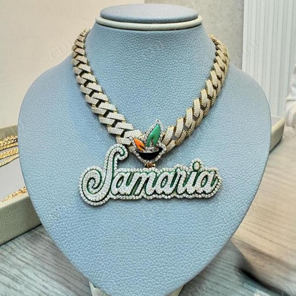 Custom Name Latter Samaria Iced Out Hip Hop Pendant hip hop jewelry CustomDiamJewel   