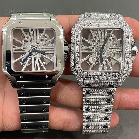 Stainless Steel Diamond Customized Cartier Watch  customdiamjewel   