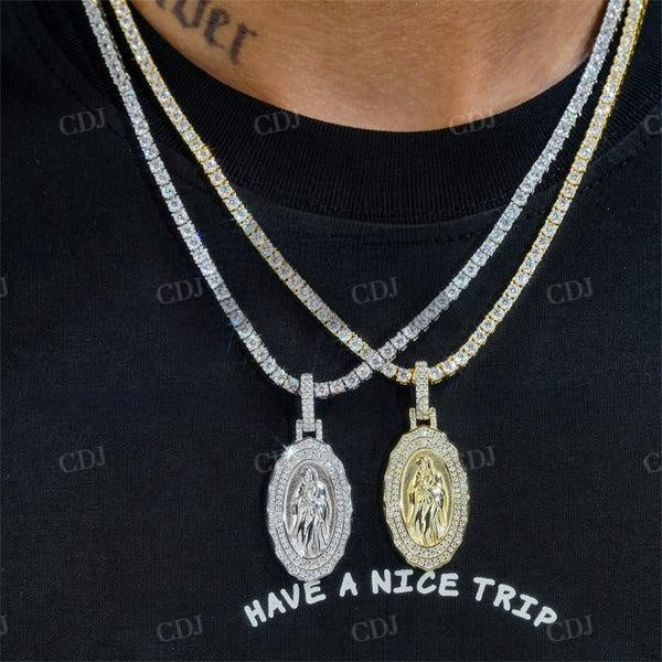 Hip Hop Iced out Maria and Jesus Pendant  customdiamjewel   